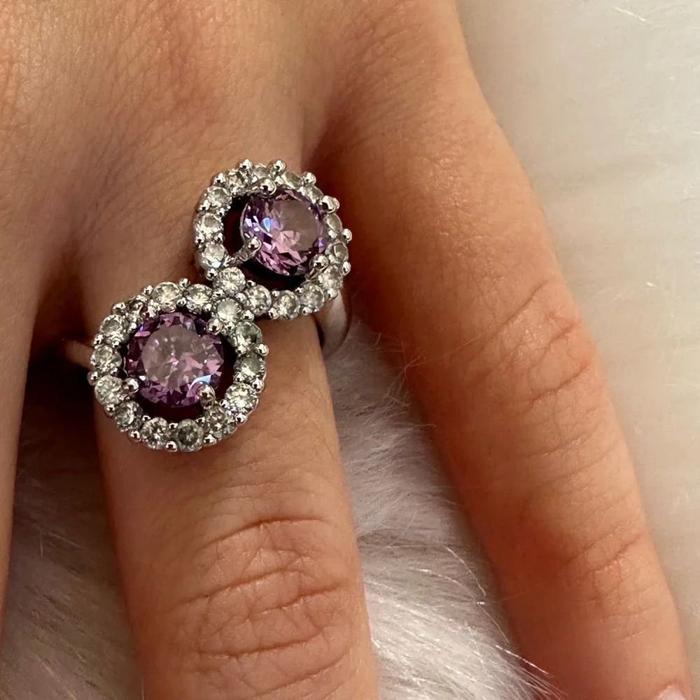 Elegant 925 sterling Silver Amethyst stone   Ring